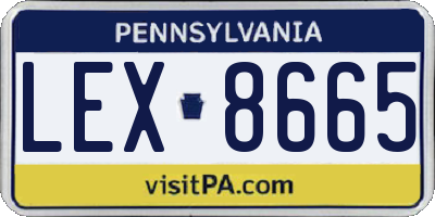 PA license plate LEX8665