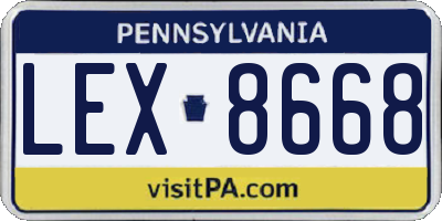 PA license plate LEX8668