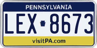 PA license plate LEX8673