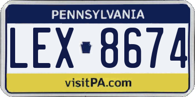 PA license plate LEX8674