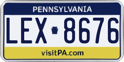 PA license plate LEX8676
