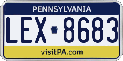 PA license plate LEX8683