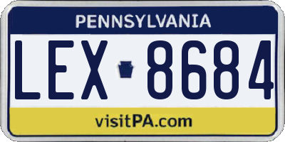 PA license plate LEX8684
