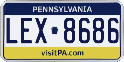 PA license plate LEX8686