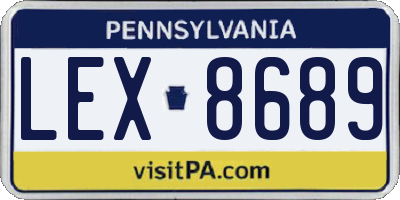 PA license plate LEX8689