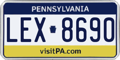PA license plate LEX8690