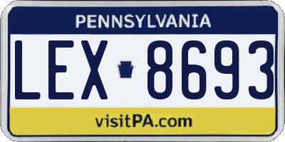 PA license plate LEX8693