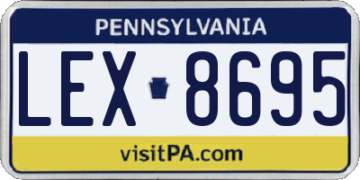 PA license plate LEX8695