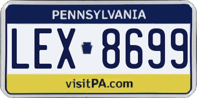 PA license plate LEX8699