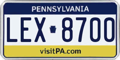 PA license plate LEX8700