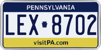 PA license plate LEX8702