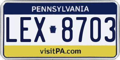 PA license plate LEX8703
