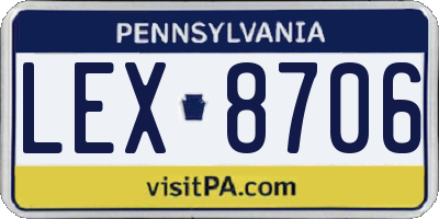PA license plate LEX8706