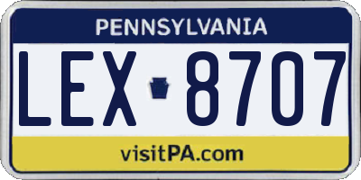 PA license plate LEX8707