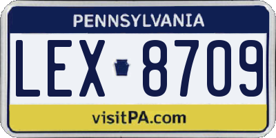 PA license plate LEX8709