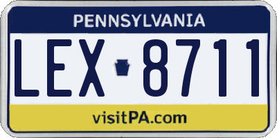 PA license plate LEX8711