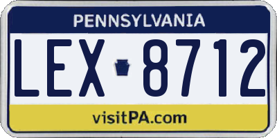 PA license plate LEX8712