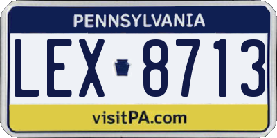 PA license plate LEX8713