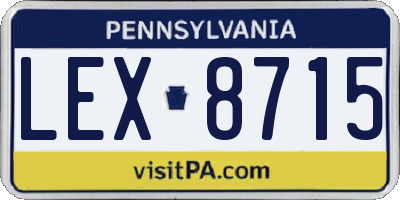 PA license plate LEX8715