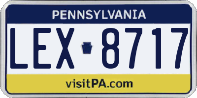 PA license plate LEX8717