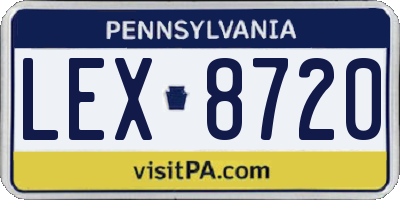 PA license plate LEX8720