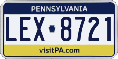 PA license plate LEX8721