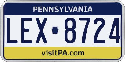 PA license plate LEX8724