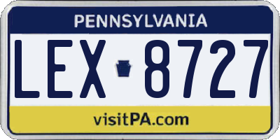 PA license plate LEX8727