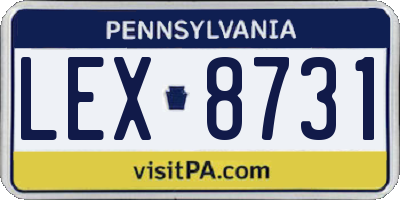 PA license plate LEX8731