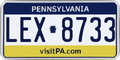 PA license plate LEX8733