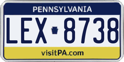 PA license plate LEX8738