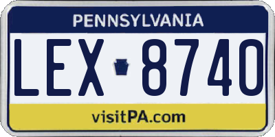 PA license plate LEX8740