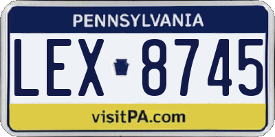 PA license plate LEX8745