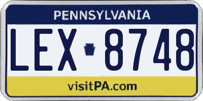 PA license plate LEX8748