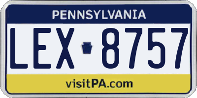 PA license plate LEX8757