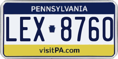 PA license plate LEX8760