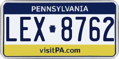 PA license plate LEX8762
