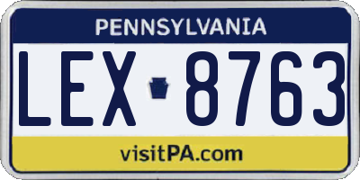 PA license plate LEX8763