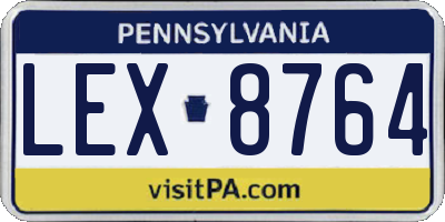 PA license plate LEX8764
