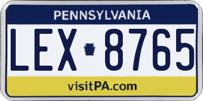 PA license plate LEX8765