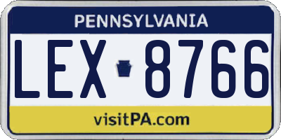 PA license plate LEX8766