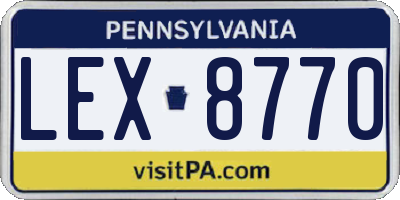 PA license plate LEX8770