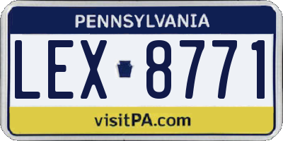 PA license plate LEX8771