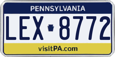PA license plate LEX8772