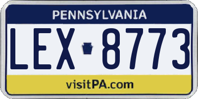 PA license plate LEX8773