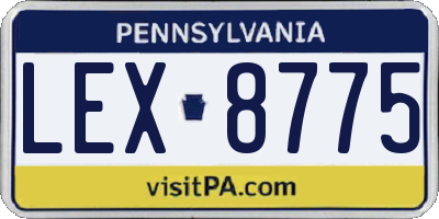 PA license plate LEX8775