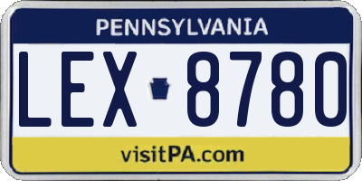 PA license plate LEX8780