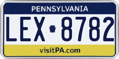 PA license plate LEX8782