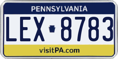 PA license plate LEX8783