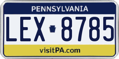 PA license plate LEX8785